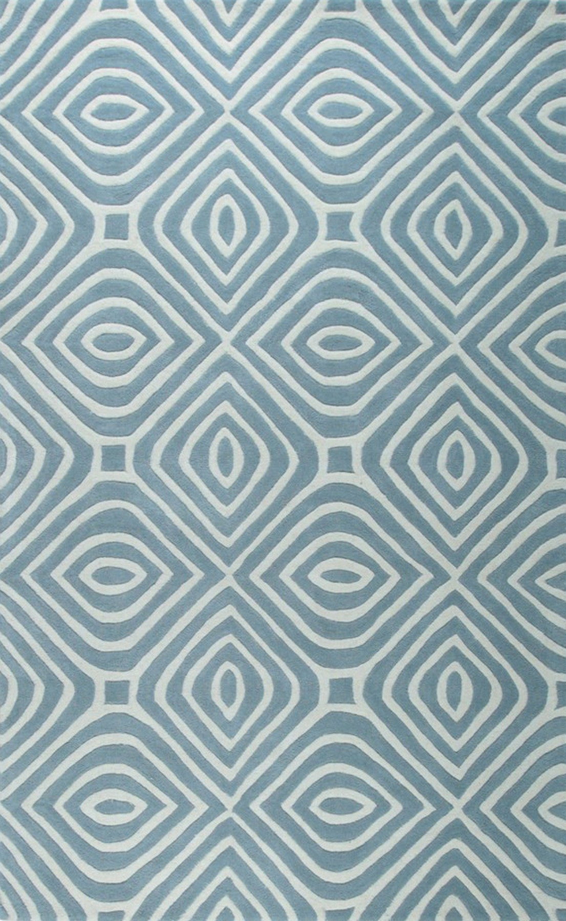 Isolated view of Rhea Stylish Blue Hand Tufted Wool Rug, showcasing its design.