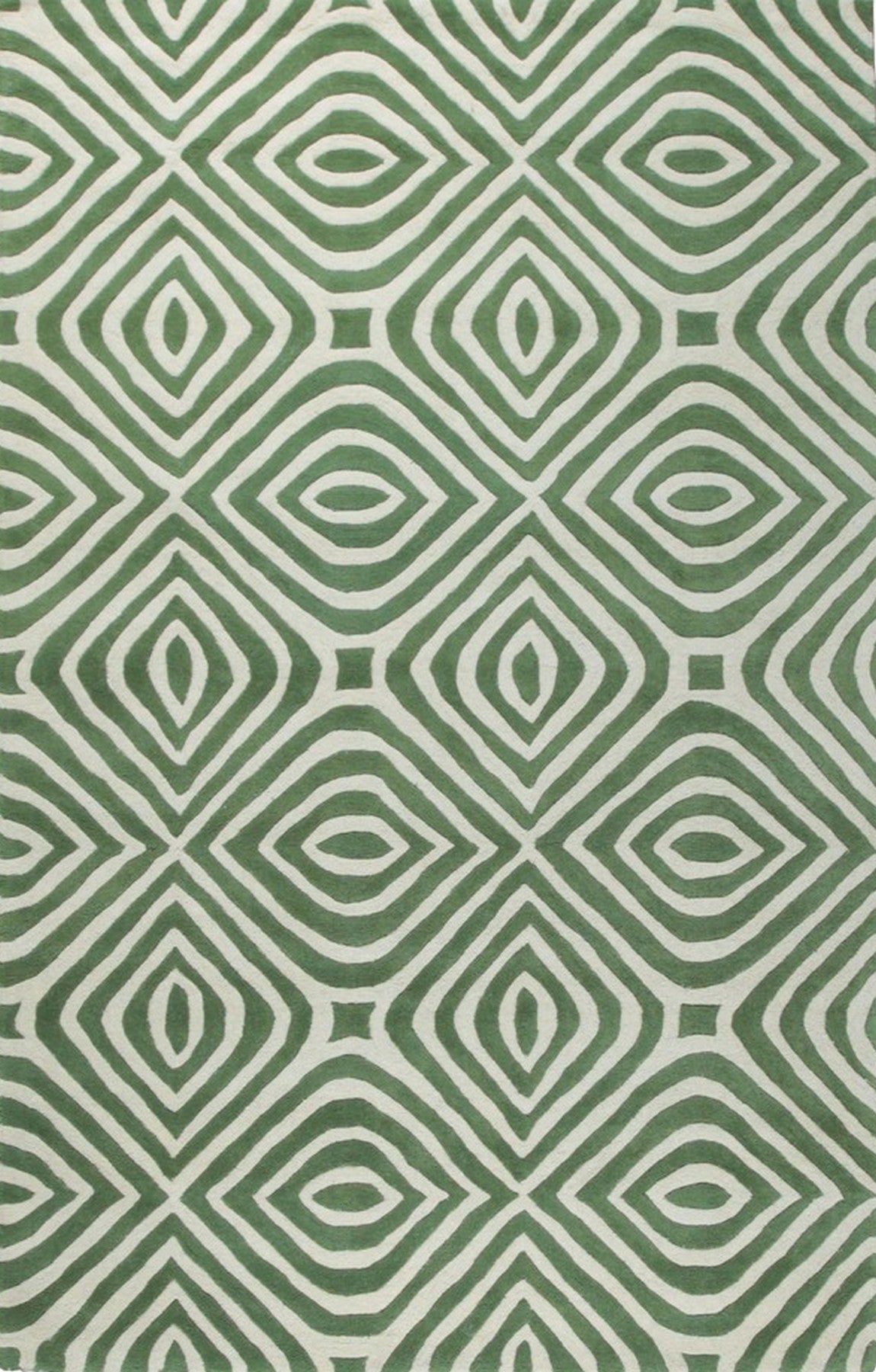 Green Stylish Hand-Tufted Wool Transitional Geometric Marla Rug