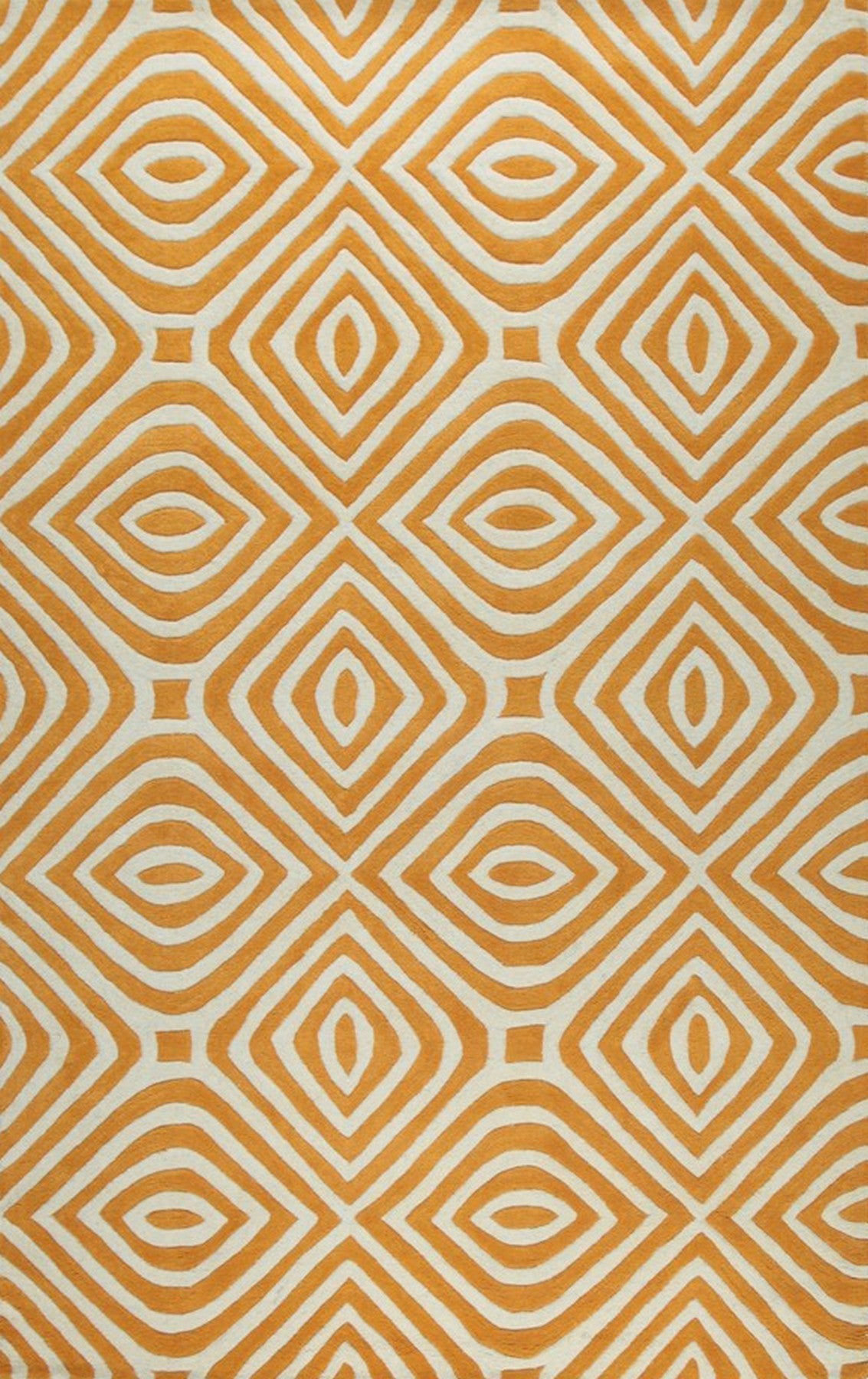 Light Orange Stylish Hand-Tufted Wool Transitional Geometric Marla Rug