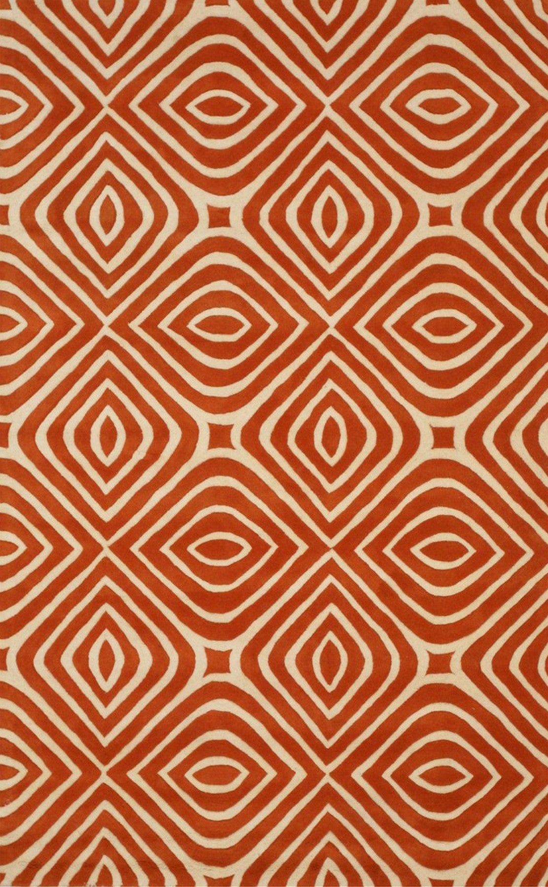 Luxurious Warm Orange Hand Tufted Wool Rug | Eastern Oriental Rugs