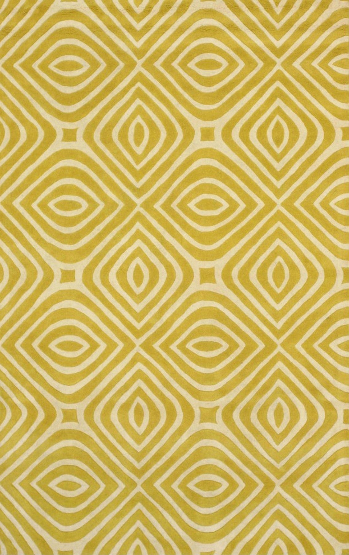 Yellow Stylish Hand-Tufted Wool Transitional Geometric Marla Rug