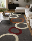Celia Clara Gray Hand Tufted Wool Rug styled in a modern living room - area rug lifestyle photo