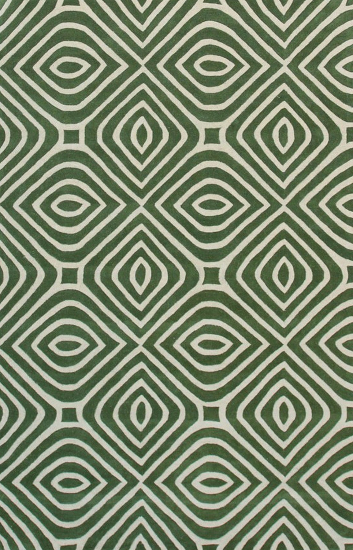 Hand-Tufted Wool Green Transitional Modern Modern Stripes Rug, Made in India - EORC Home