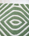 Hand-tufted Wool Green Transitional Modern Modern Stripes Rug