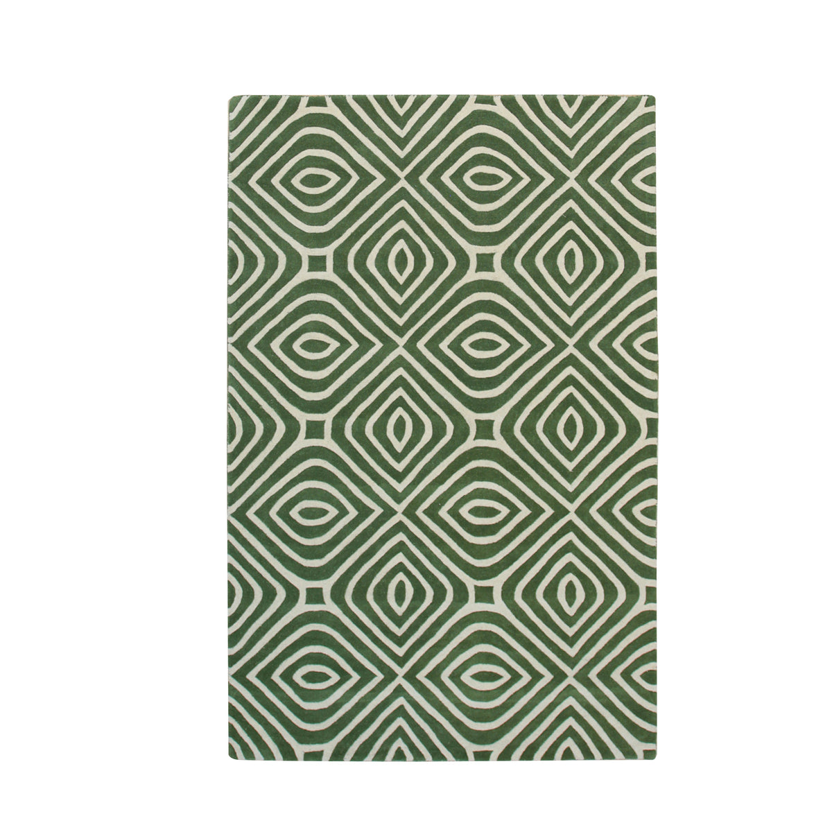 Hand-tufted Wool Green Transitional Modern Modern Stripes Rug