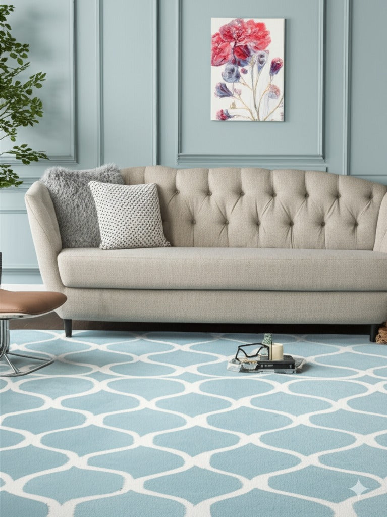 Handcrafted Laine Light Green Hand Tufted Wool Rug
