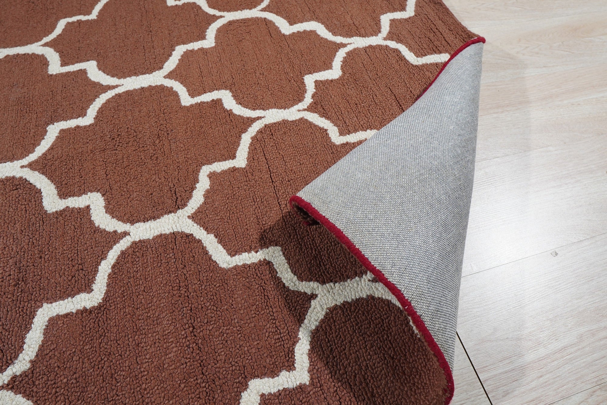 Rust Moroccan Trellis Harmony Hand-Tufted Wool Rug