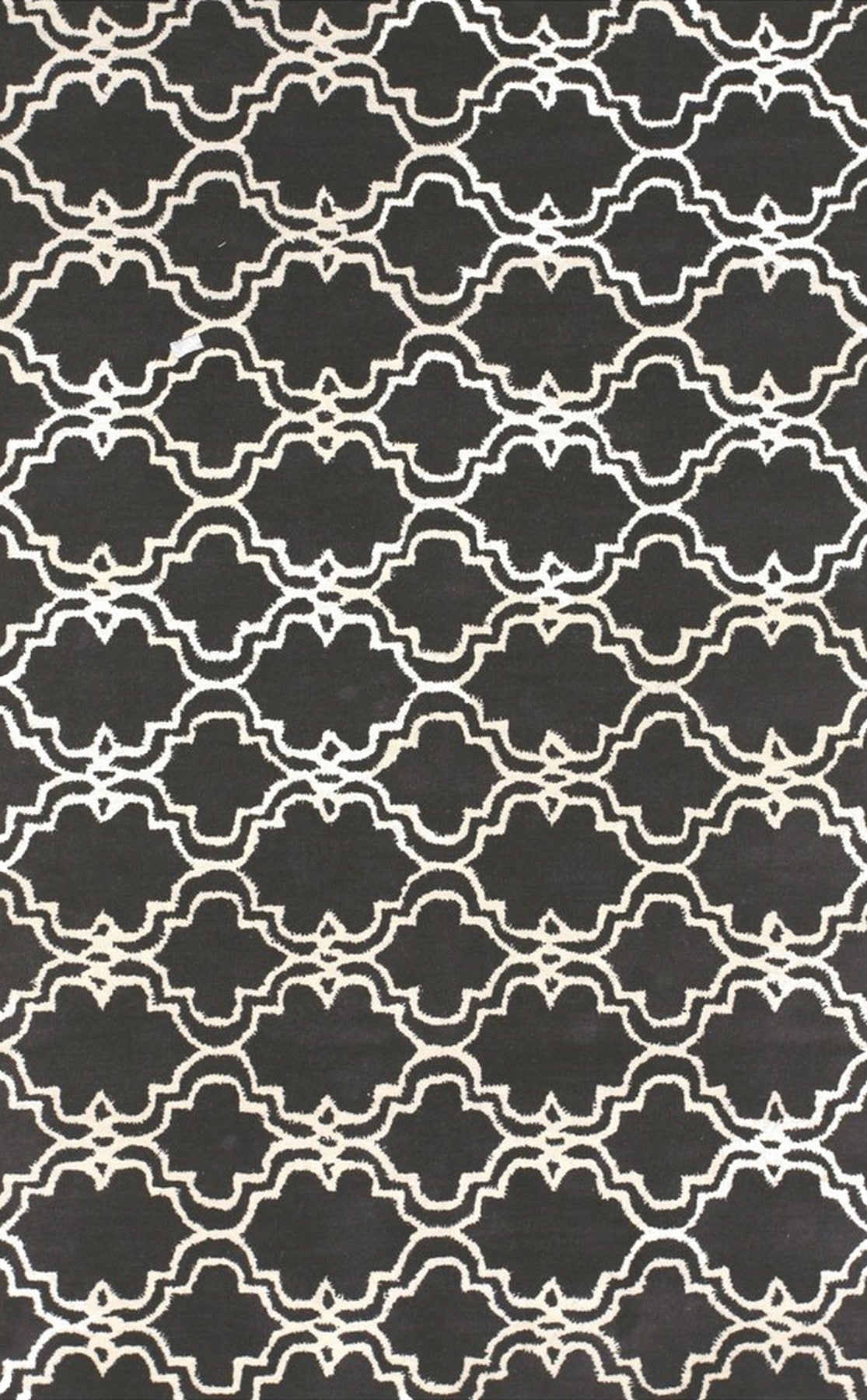 Black Moroccan Elegance Hand-Tufted Black Wool Rug