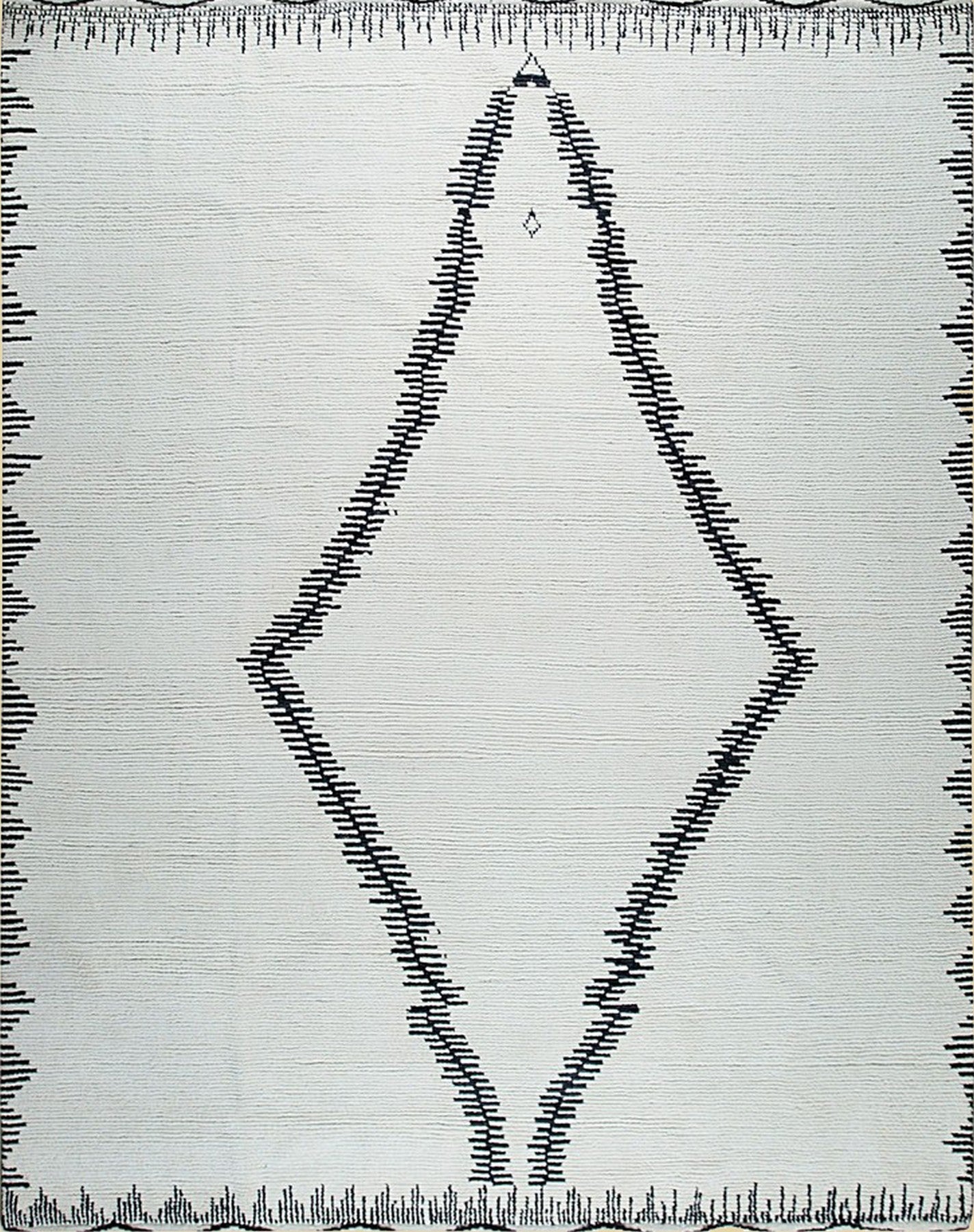 Elegant Diamond Moroccan Handmade Wool Rug