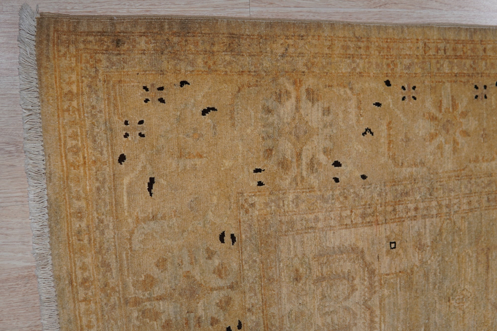 Hand Knotted Wool Ivory Traditional Oriental Peshwar Rug
