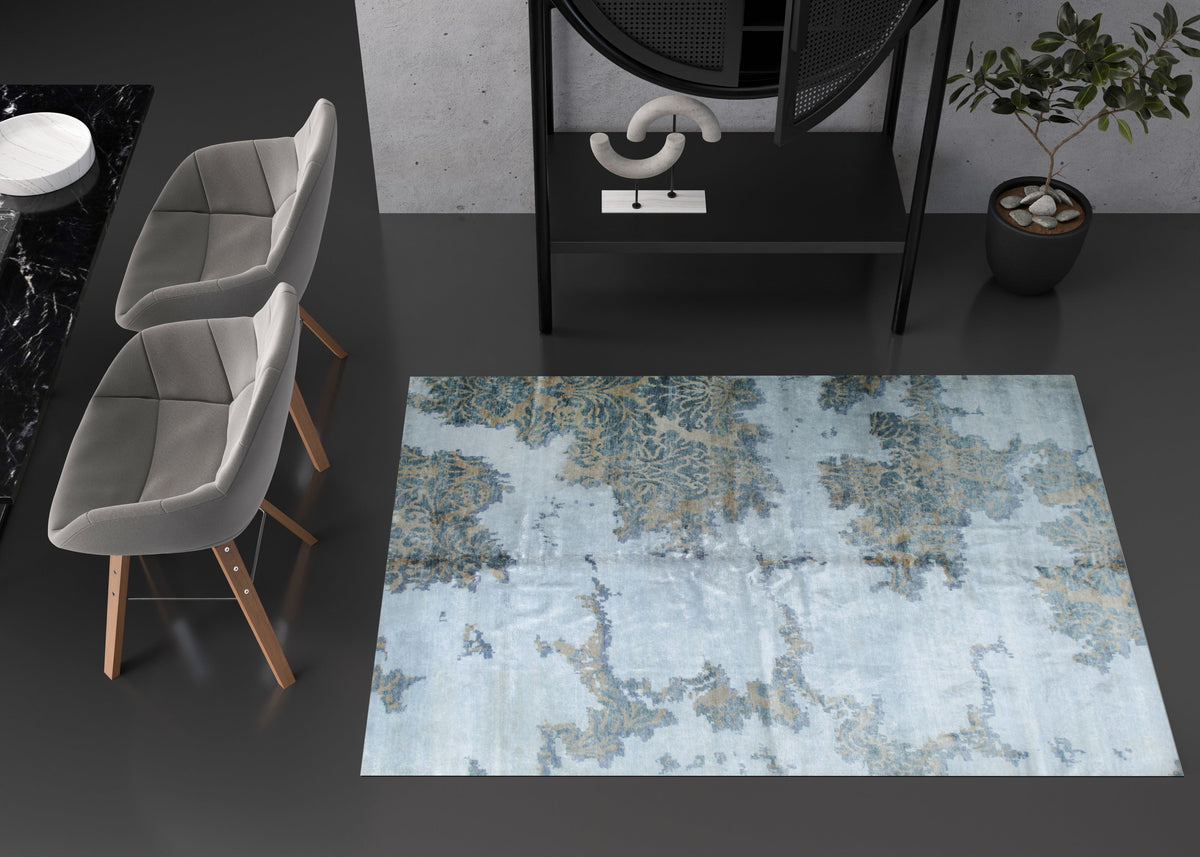 Transitional Elegance Handmade Wool & Bamboo Silk Rug - EORC Home