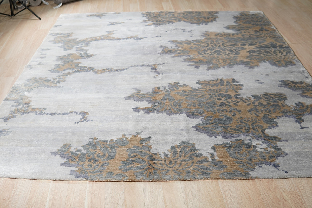 Transitional Elegance Handmade Wool &amp; Bamboo Silk Rug - EORC Home