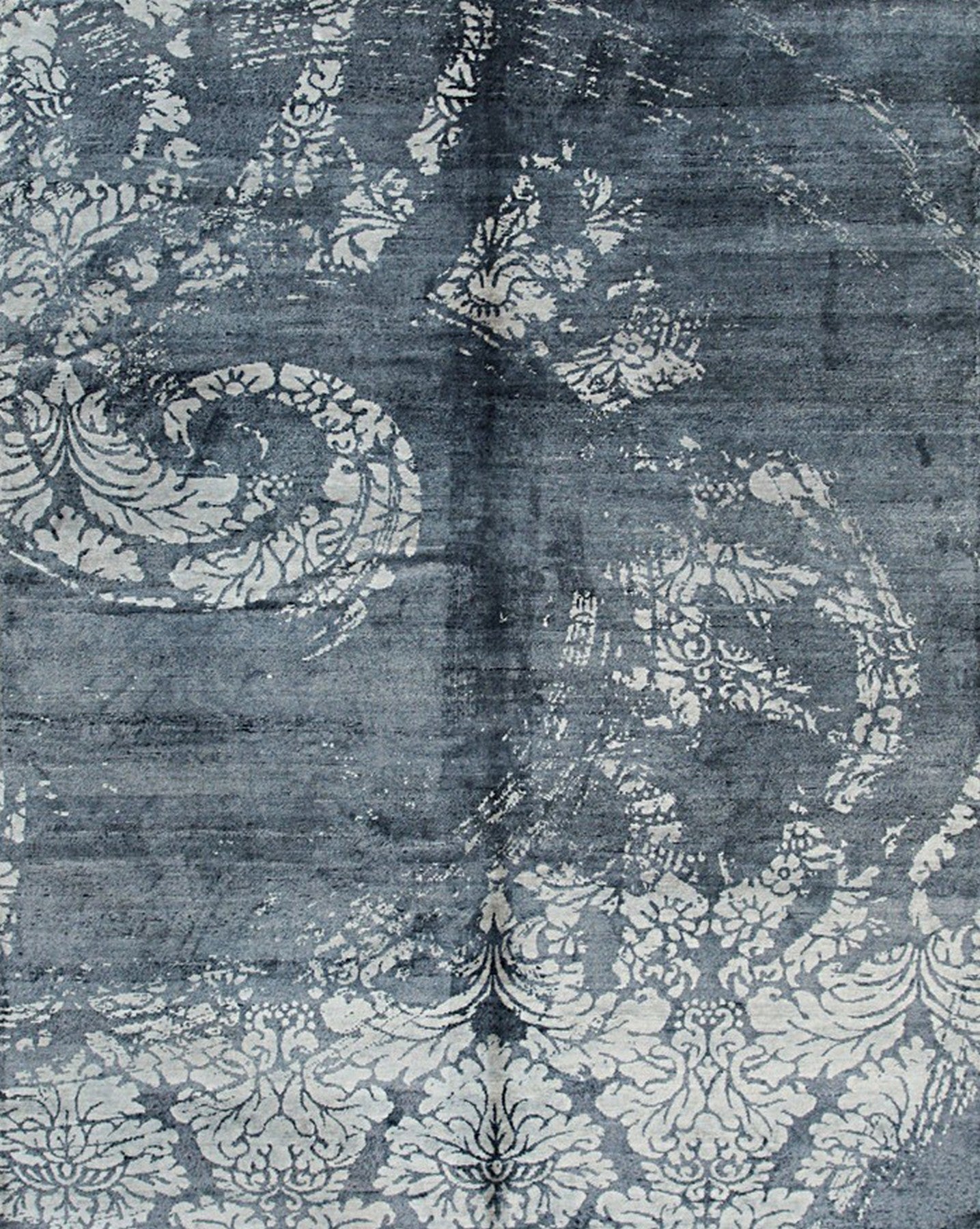 Indo Nepal Black Abstract Rug