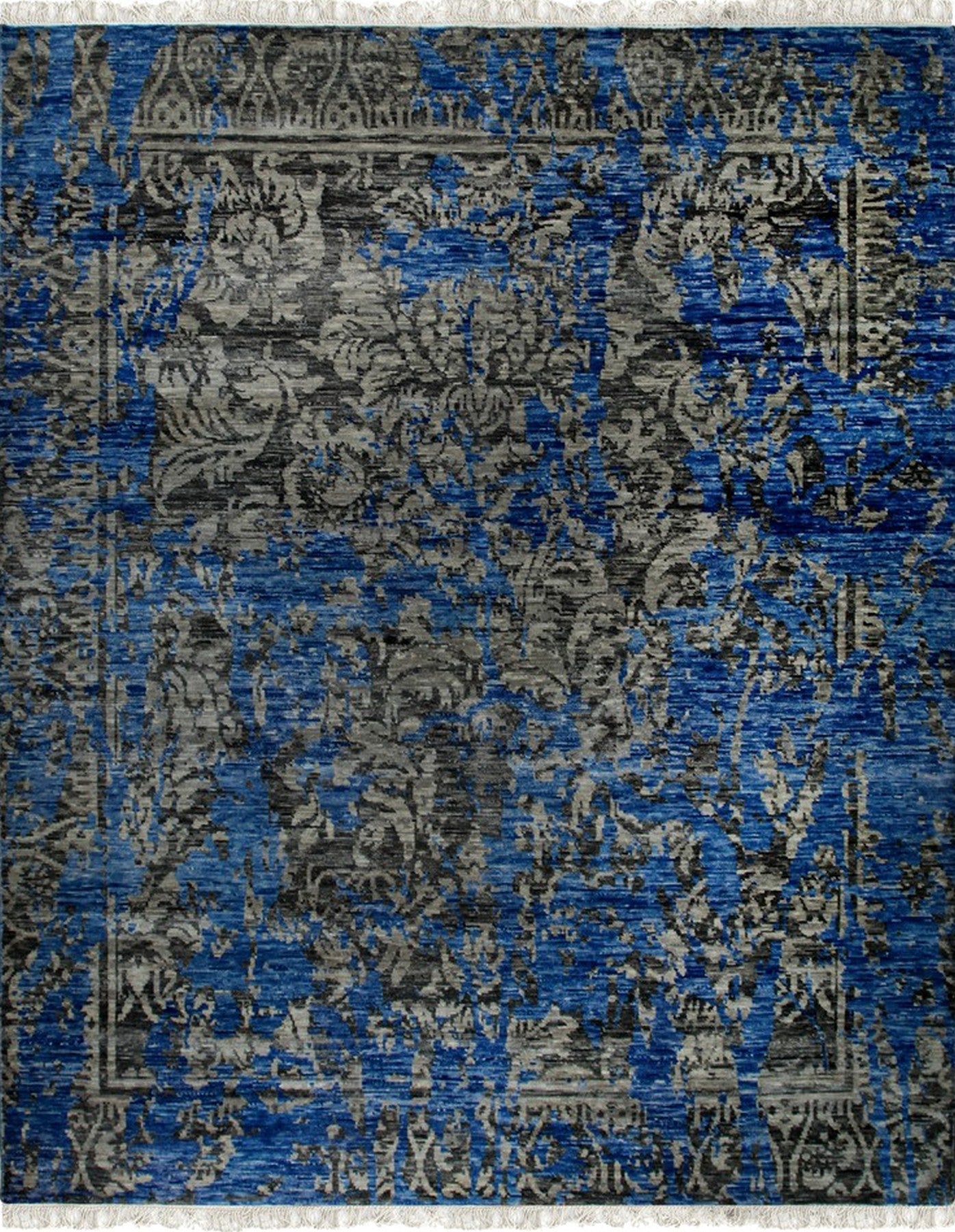 Modern Blossom Handmade Wool &amp; Bamboo Silk Rug - EORC Home