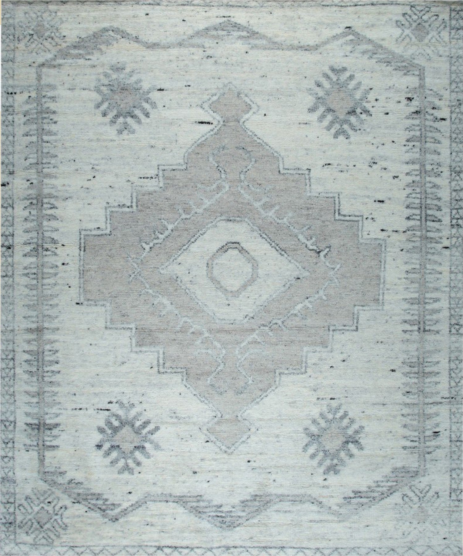 Ivory Medallion Oushak Wool Rug