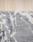Hand-Knotted Wool & Bamboo Silk Gray Modern Floral Modern Classic Rug