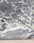 Durable and Stylish Hand-Knotted Wool & Bamboo Silk Gray Modern Floral Modern Classic Rectangular Area Rugs