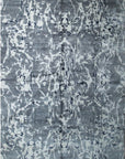 Durable and Stylish Hand-Knotted Wool & Bamboo Silk Gray Modern Floral Modern Classic Rectangular Area Rugs