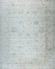 Isolated view of Elena Trara Ivory Hand Knotted Silk Rug, showcasing its intricate design.