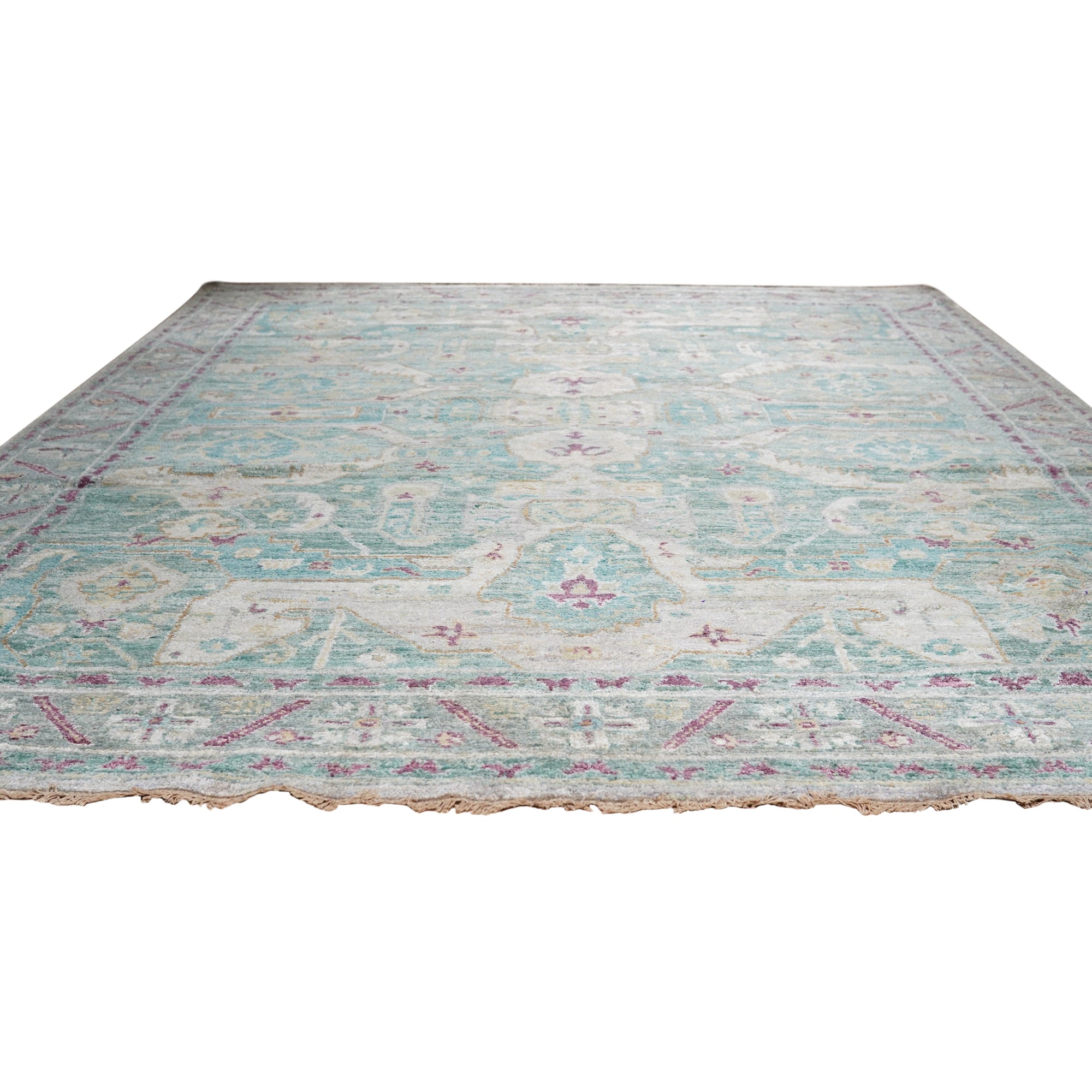 Celia Modern Green Hand Knotted Silk Rug