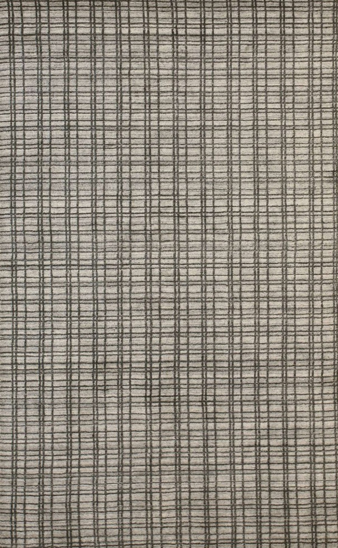 Silver Grid Hand-Tufted Bamboo Silk Rug