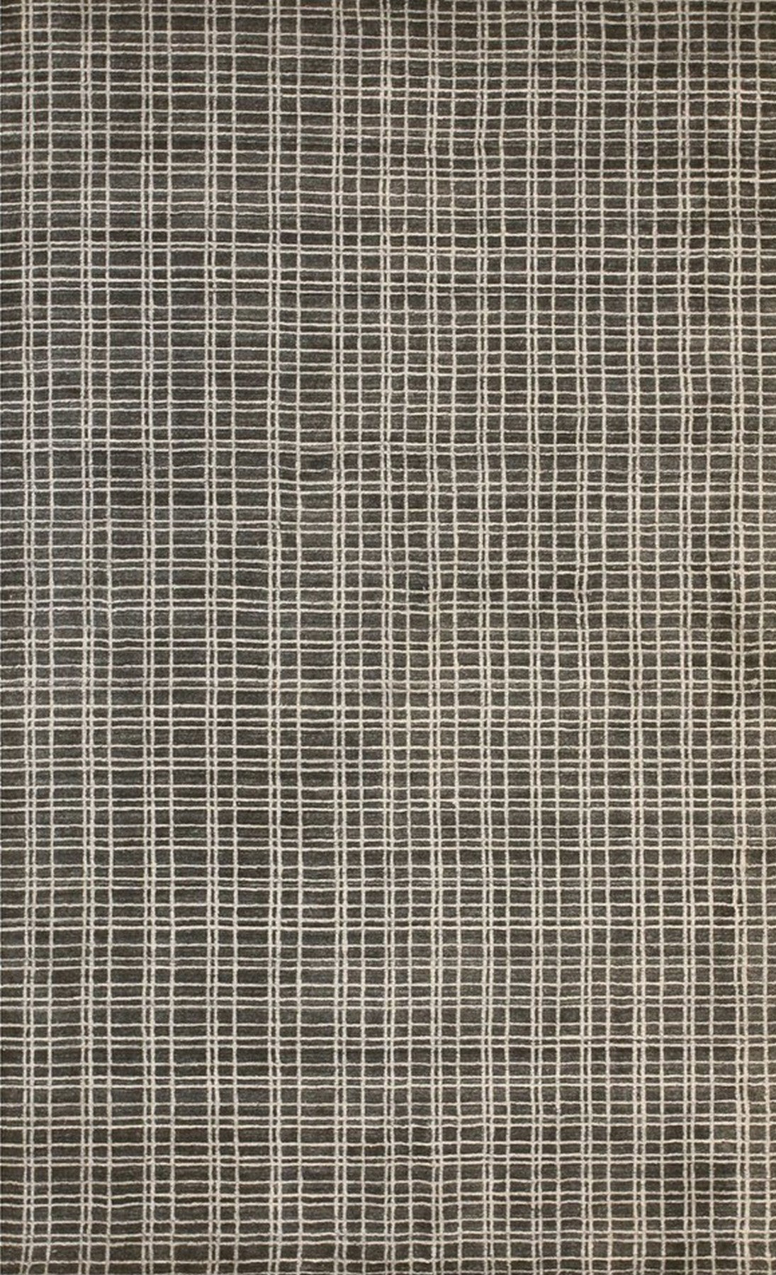 Slate Grid Hand-Tufted Bamboo Silk Rug