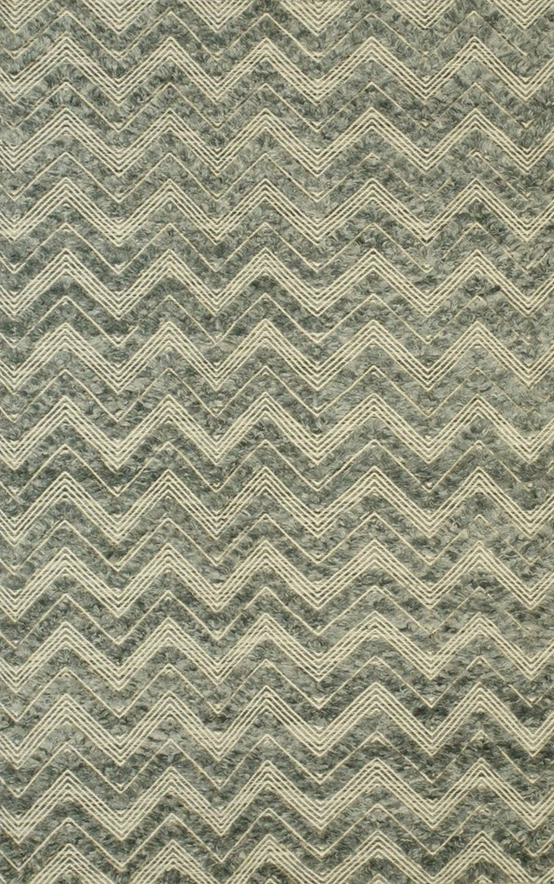 Emerald Chevron Hand-Tufted Wool Rug