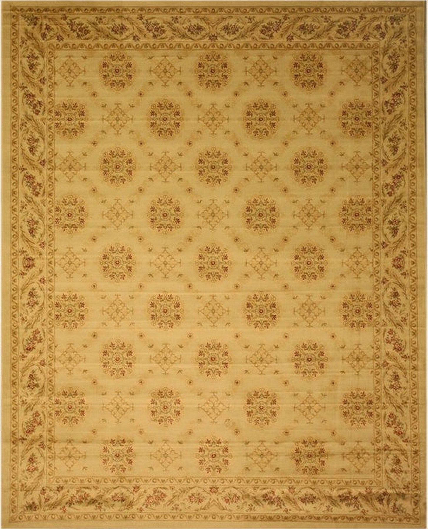 Isolated view of Freya Trara Ivory Machine Made Rug, showcasing its intricate geometric pattern and soft ivory tones.