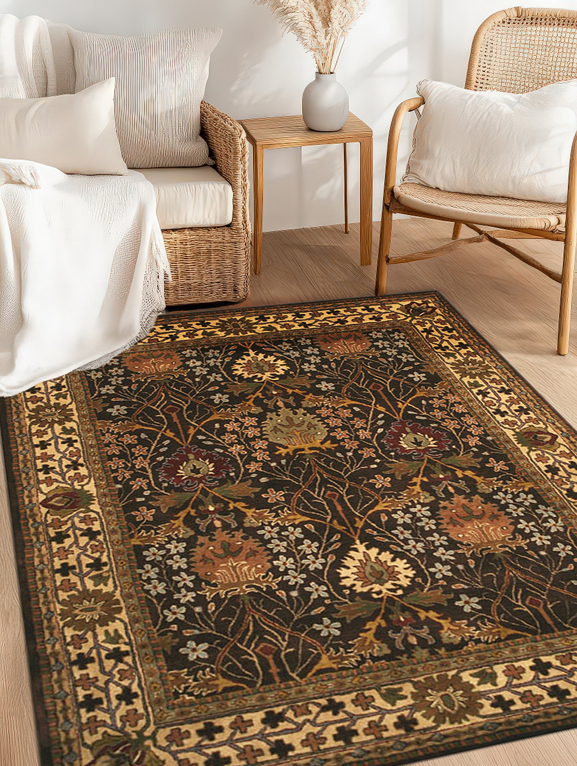 Luna Delicate Brown Hand Tufted Wool Rug