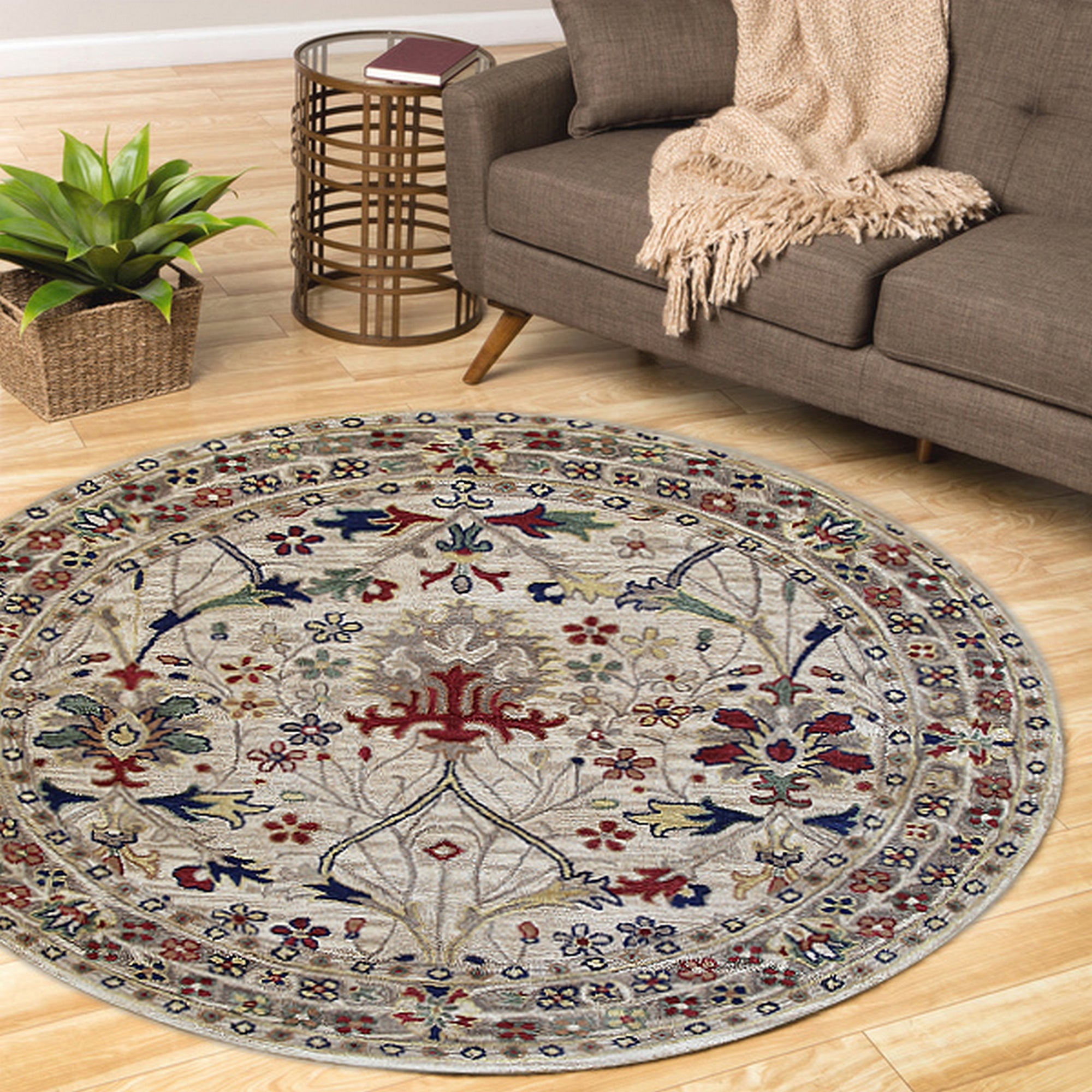 Graceful Exquisite Ivory Hand Tufted Wool Rug