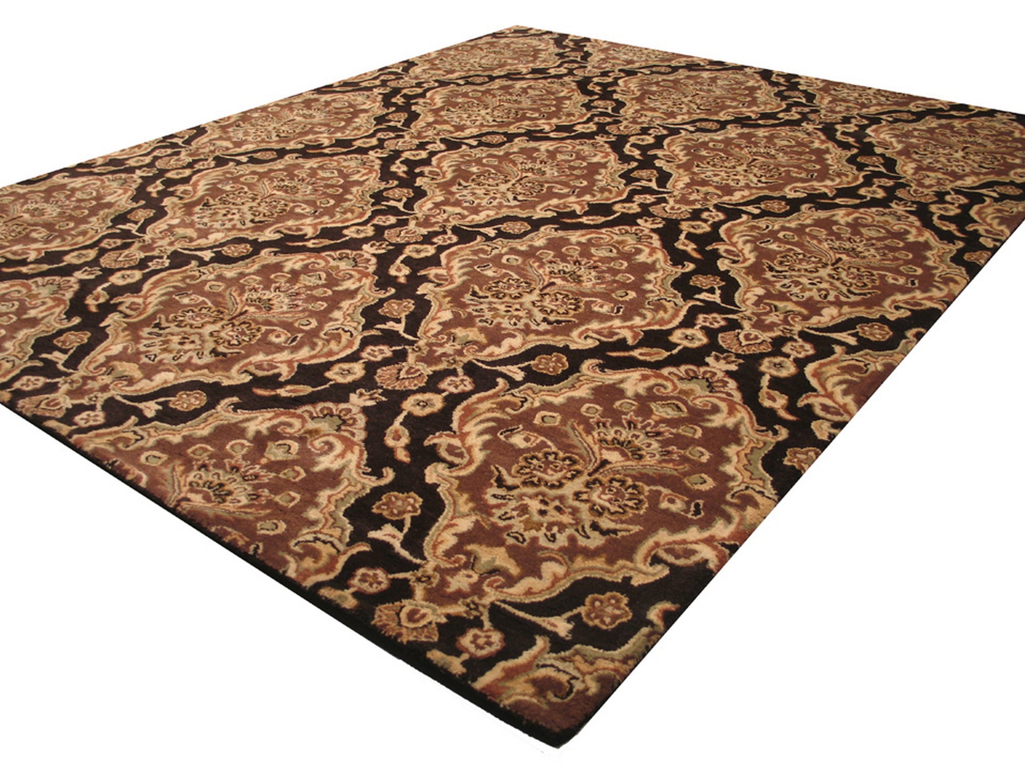 Sandra Floral Hand-Tufted Brown Wool Rug