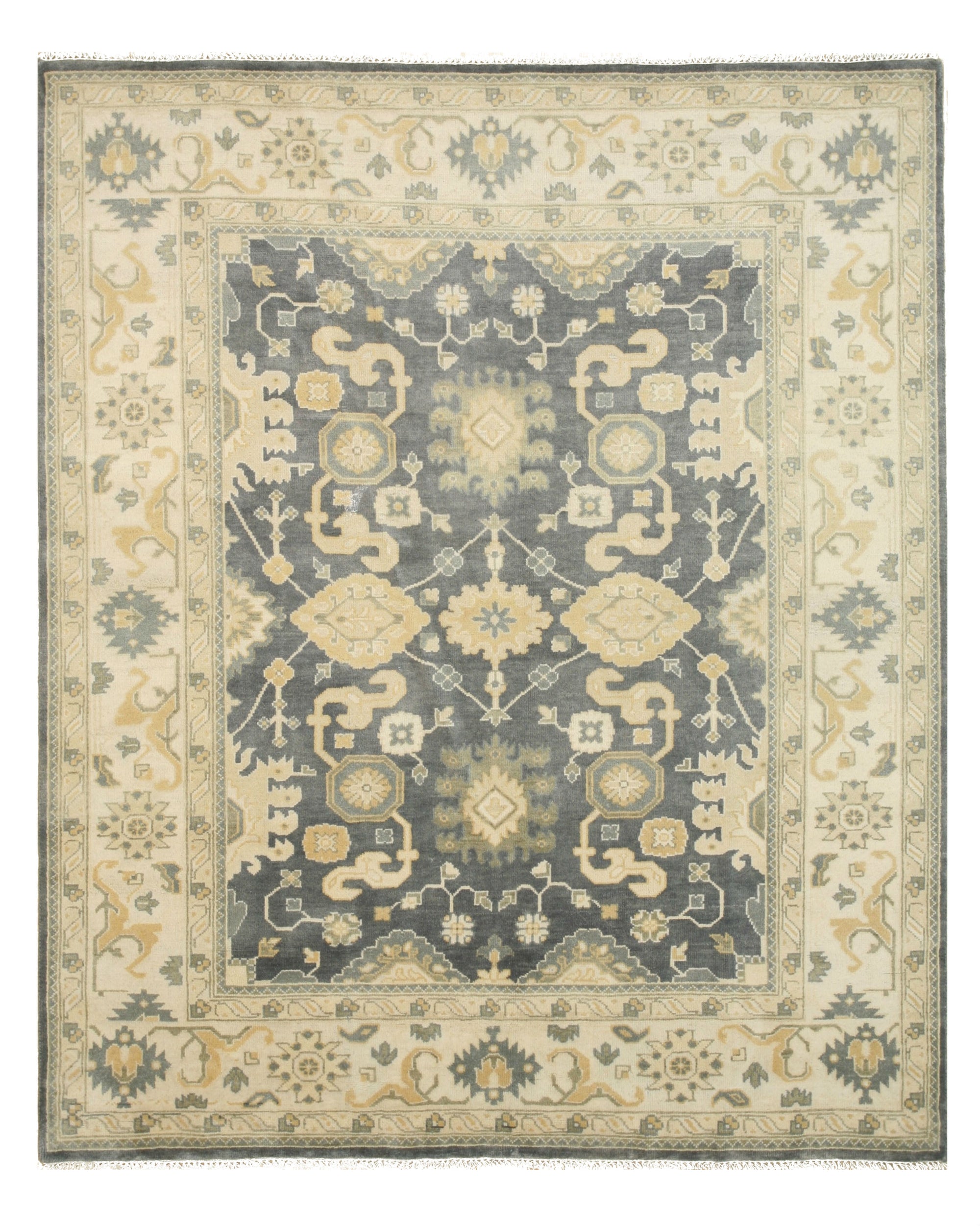 Trara Oushak Blue Hand Knotted Wool Rug