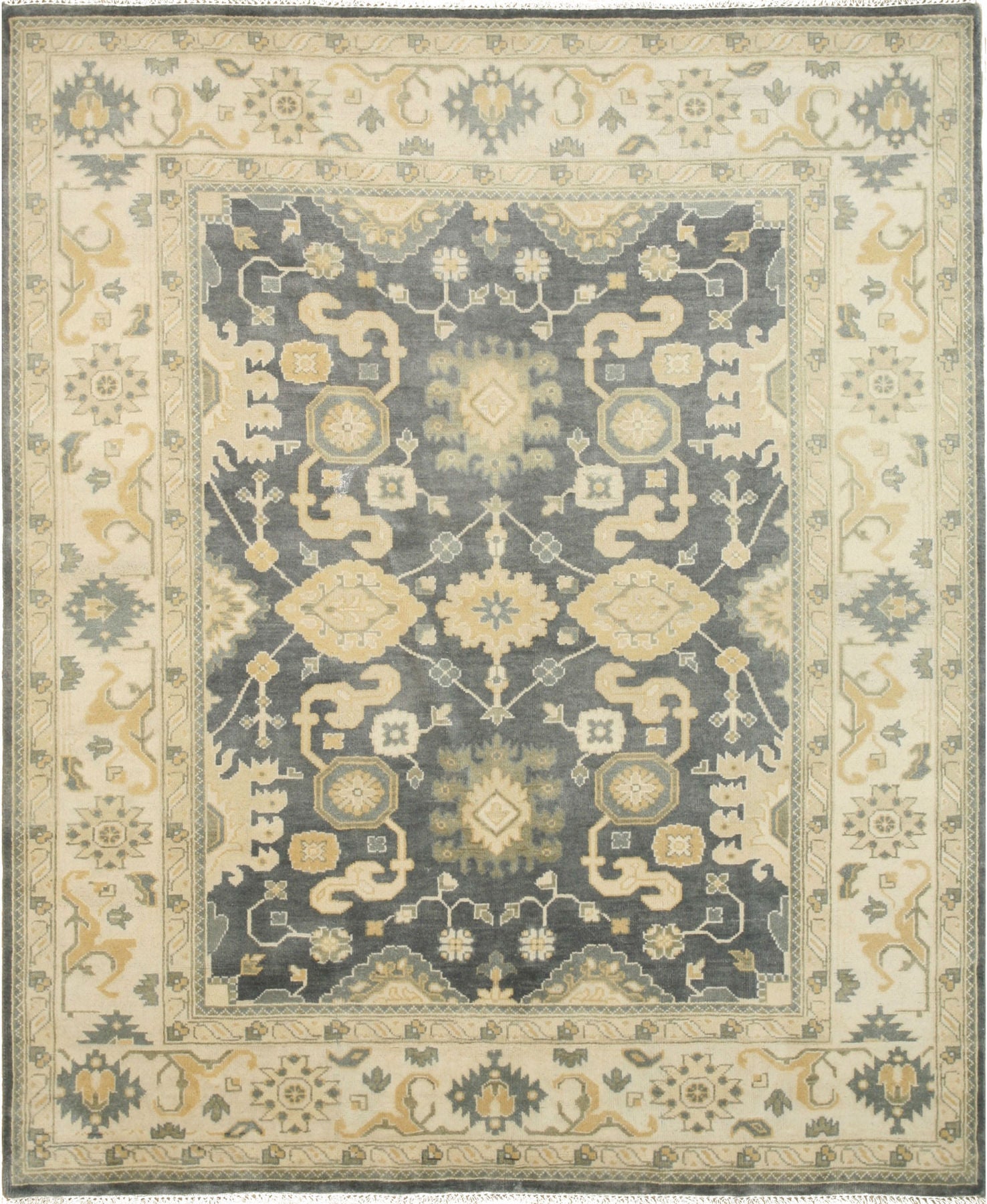 Trara Oushak Blue Hand Knotted Wool Rug