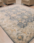 Trara Oushak Blue Hand Knotted Wool Rug