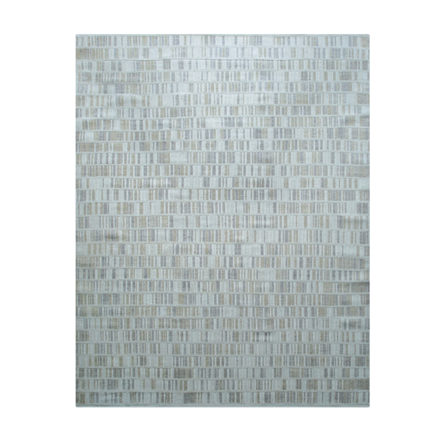 Ivory Mosaic Handmade Wool Rug