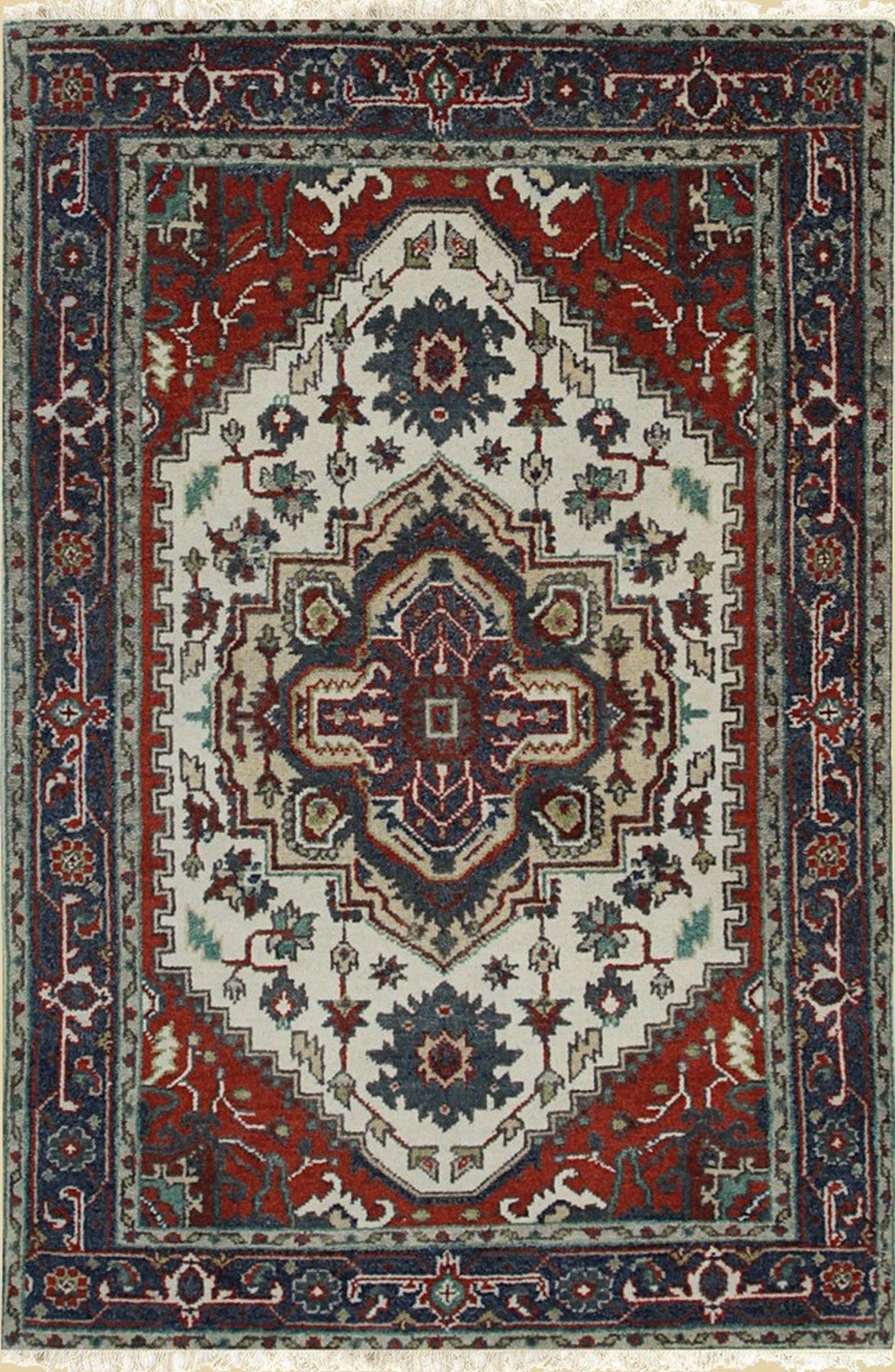 Elegant Handmade Wool Medallion Rug