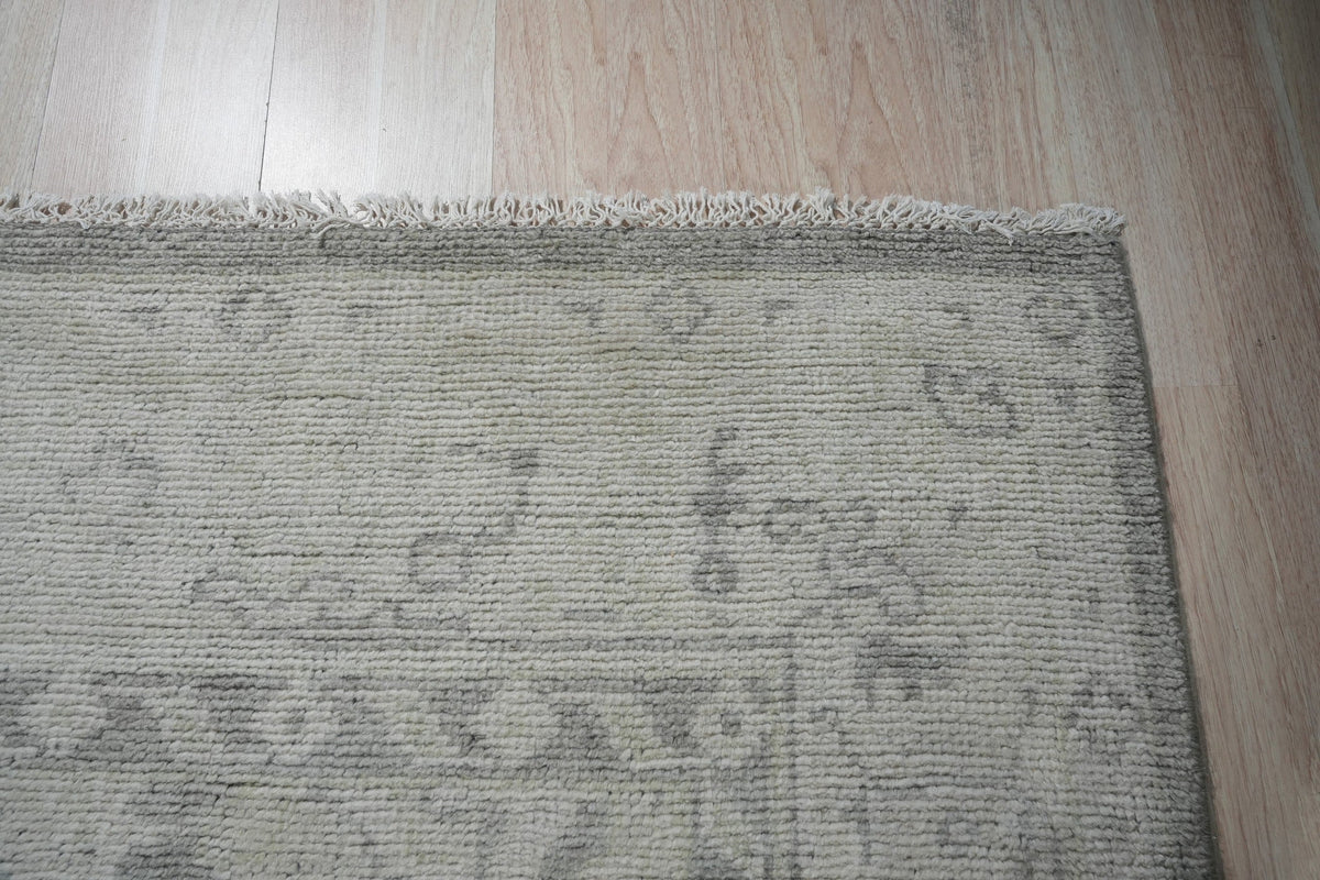 Gray Hand-Knotted Wool Classic Oushak  Area Rug