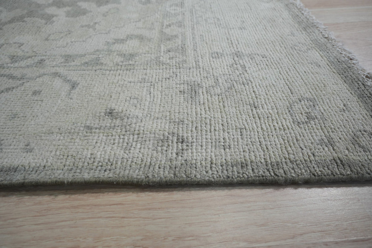 Gray Hand-Knotted Wool Classic Oushak  Area Rug