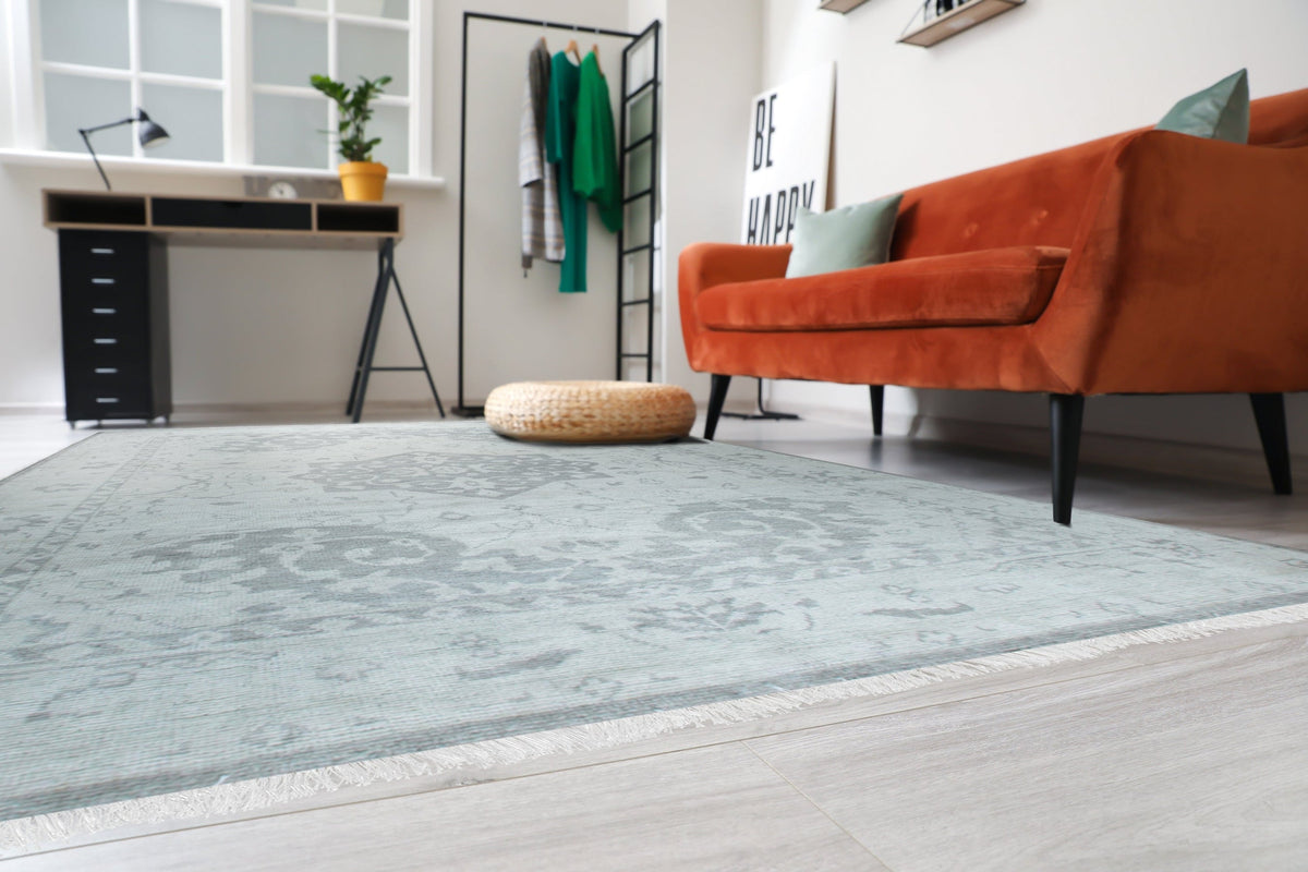 Gray Hand-Knotted Wool Classic Oushak  Area Rug