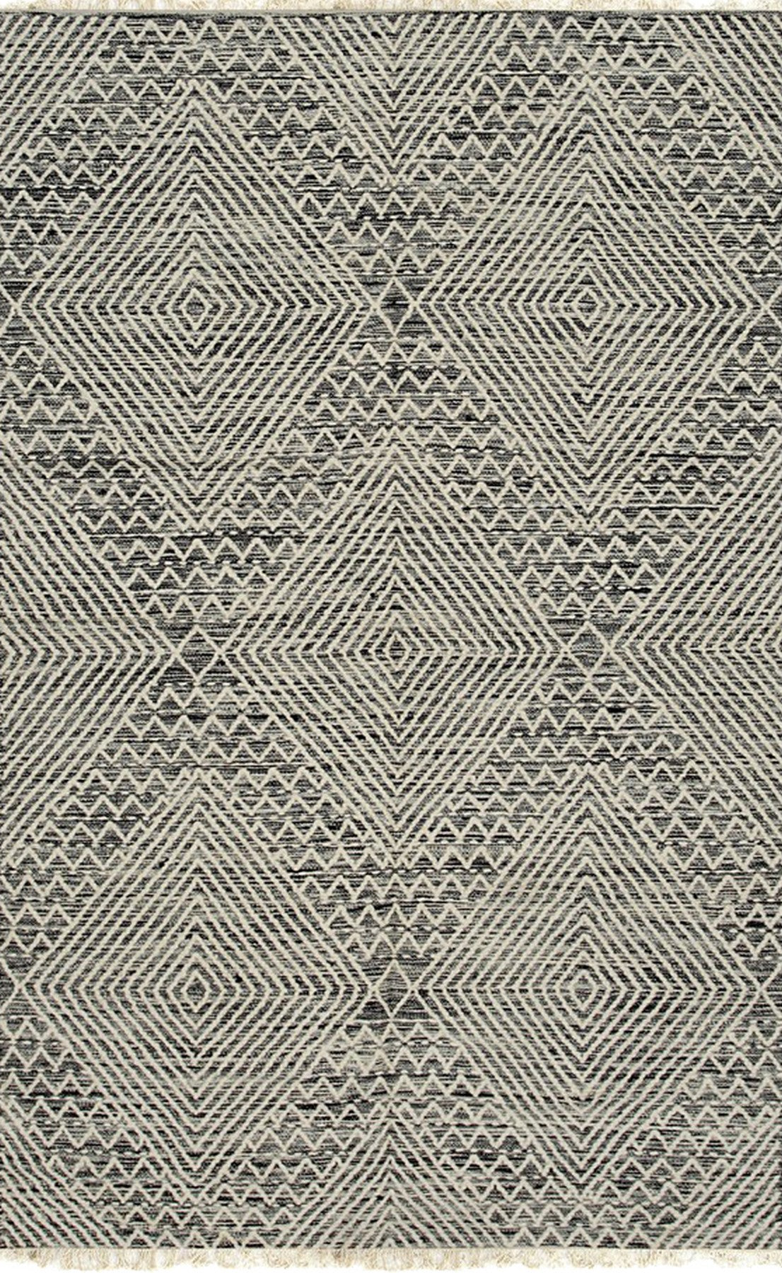 Black Contemporary Geometric Punja Kilim Rug