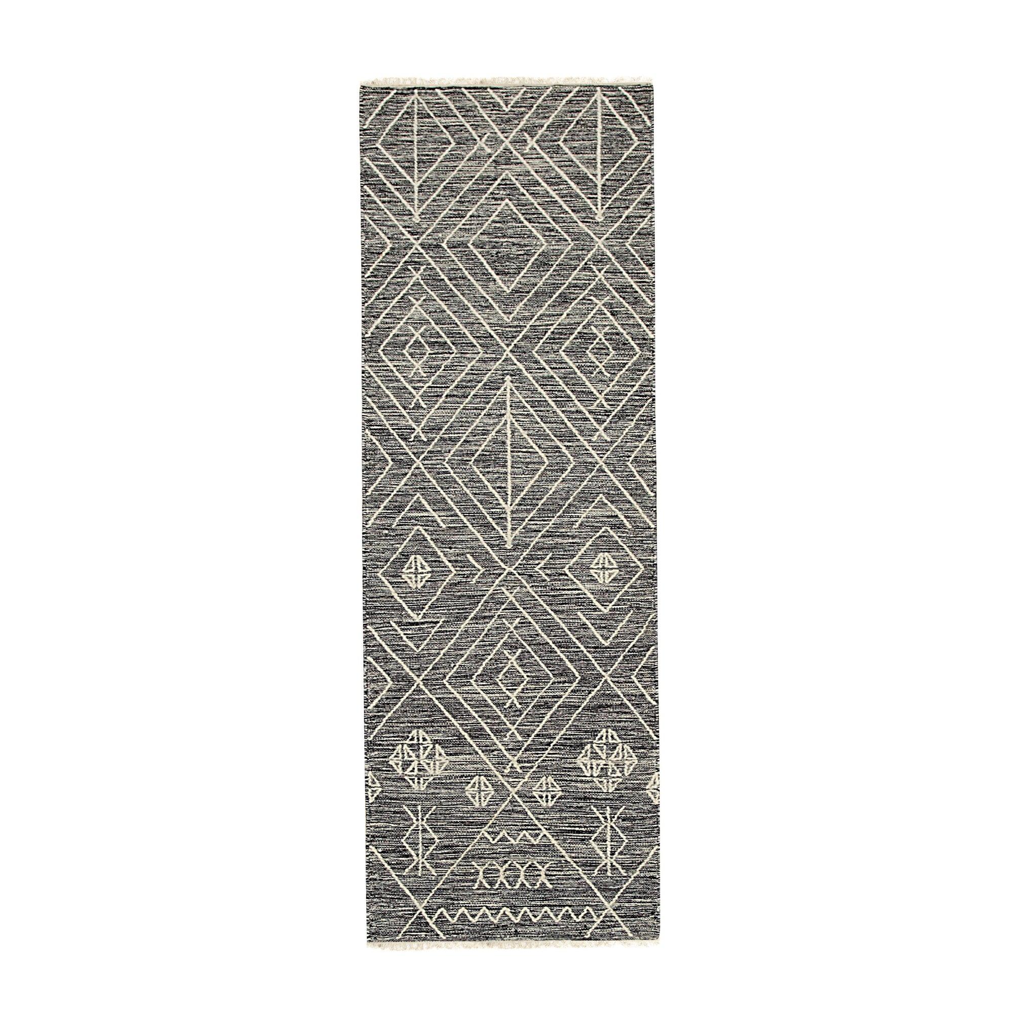 Charcoal Geometric Punja Kilim Rug