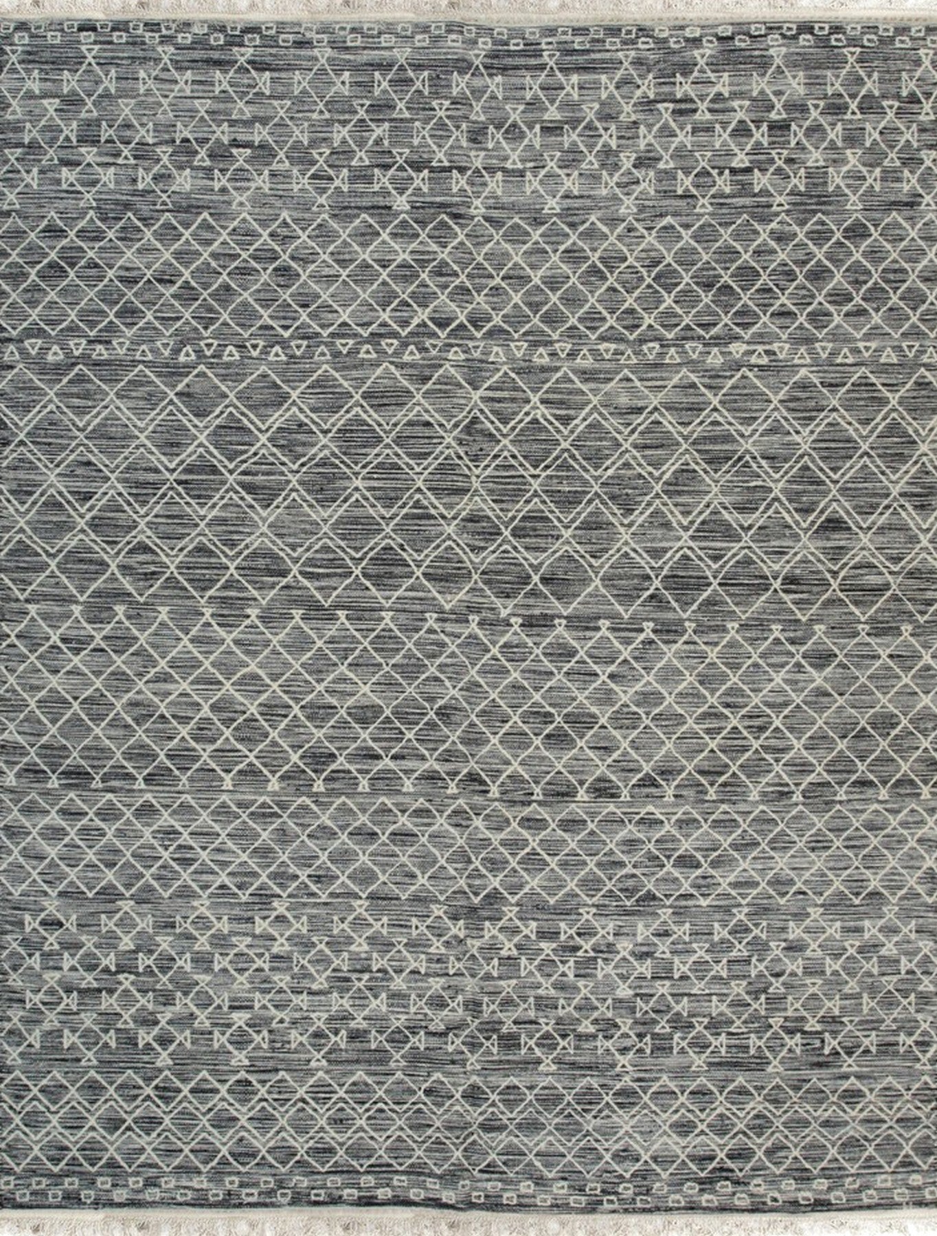 Penelope Kilim Charcoal and Ivory Handmade Wool Rug | Eastern Oriental Rugs