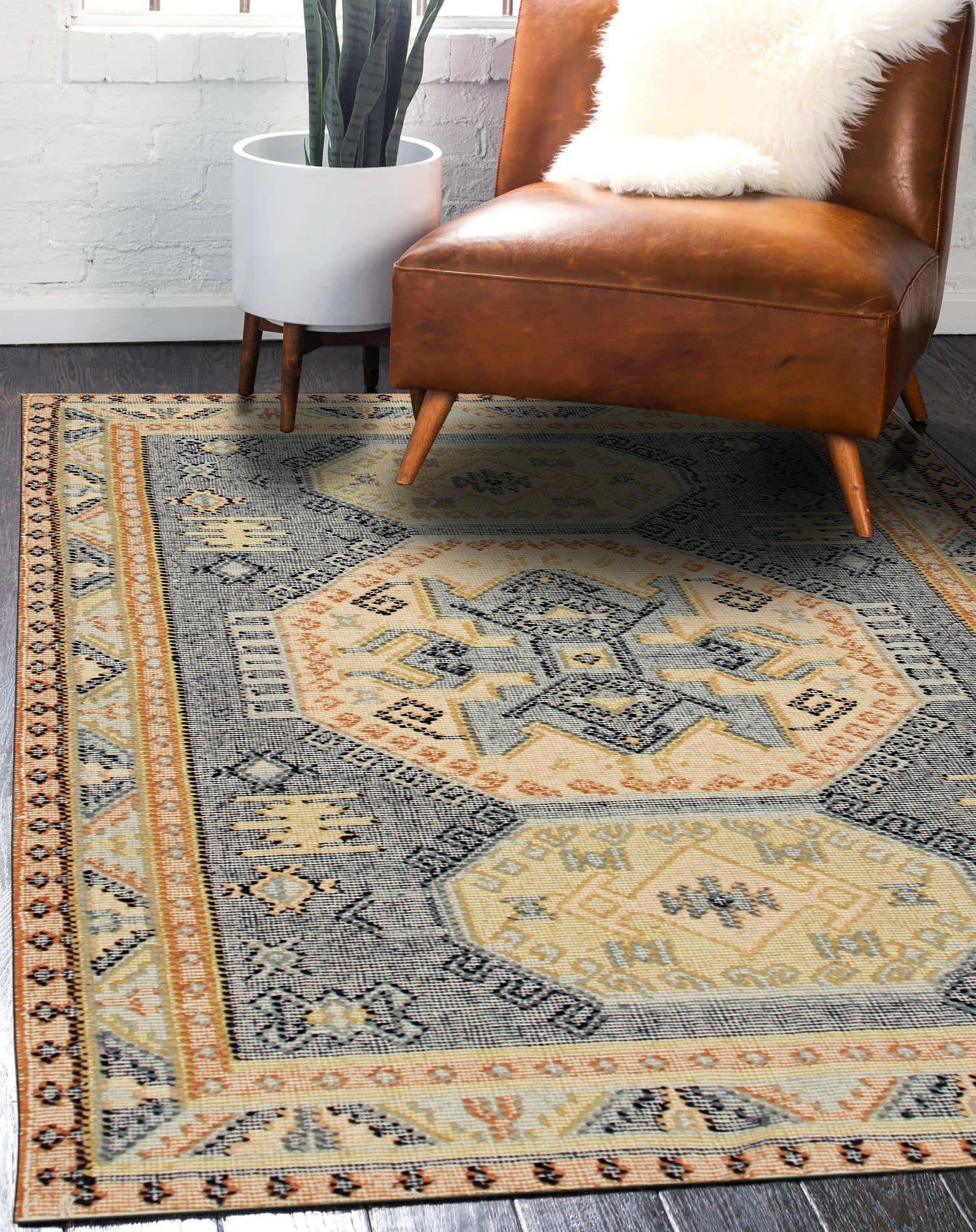 Luna Kilim Blue Hand Knotted Wool Rug