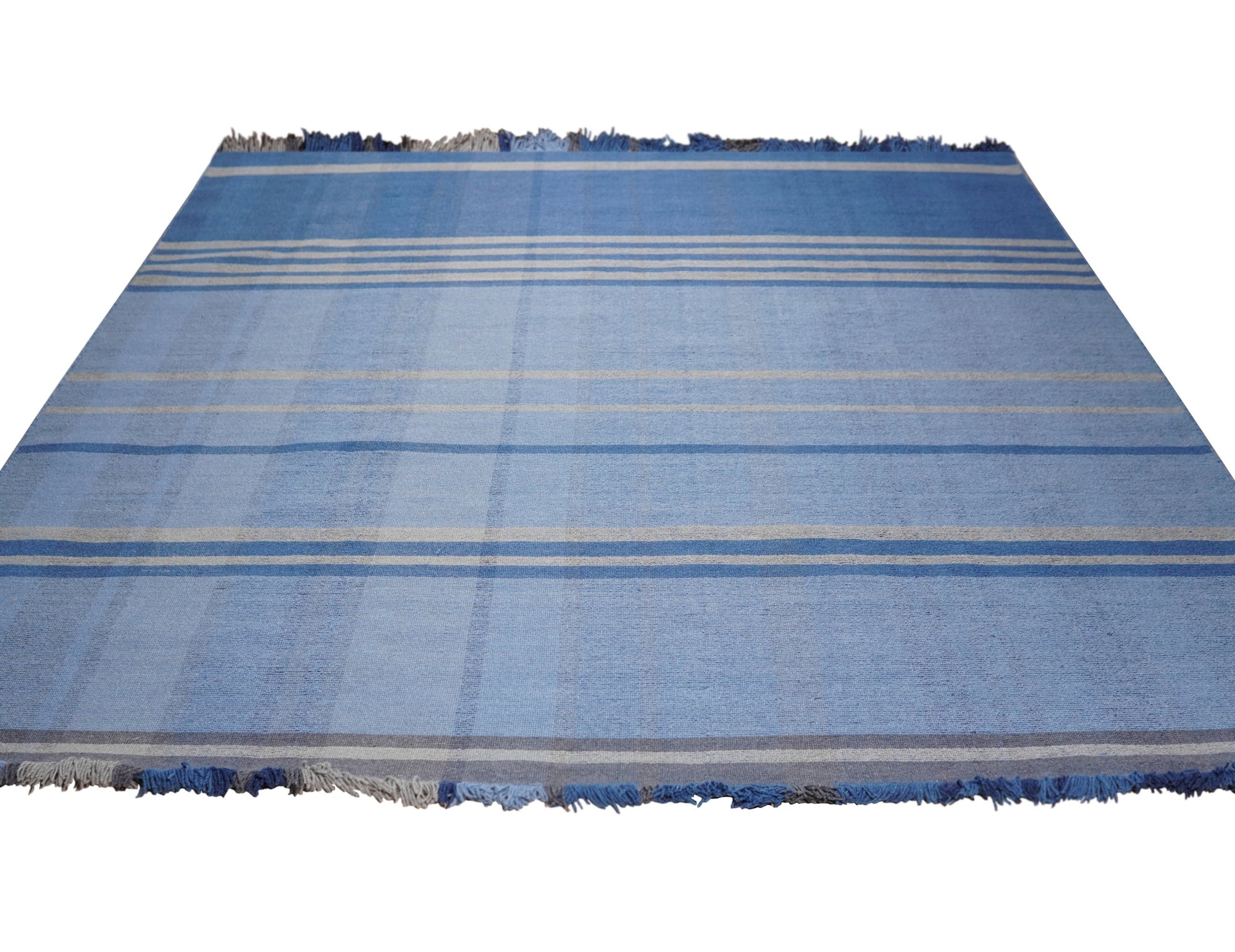 Maya Opulent Blue Flatweave Wool Rug