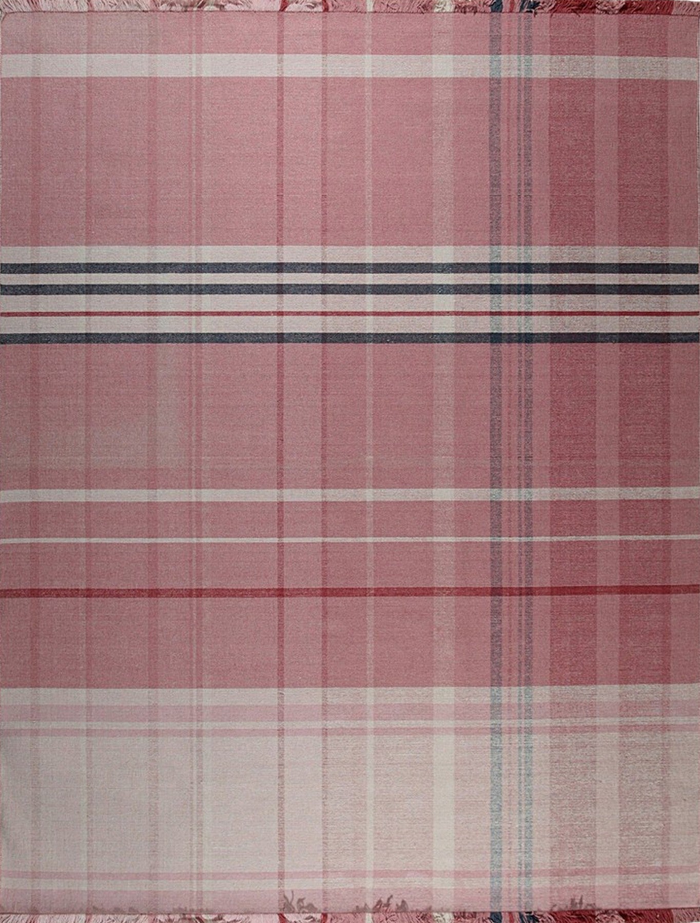 Isolated view of Maya Giselle Pink Flatweave Wool Rug, showcasing its design.