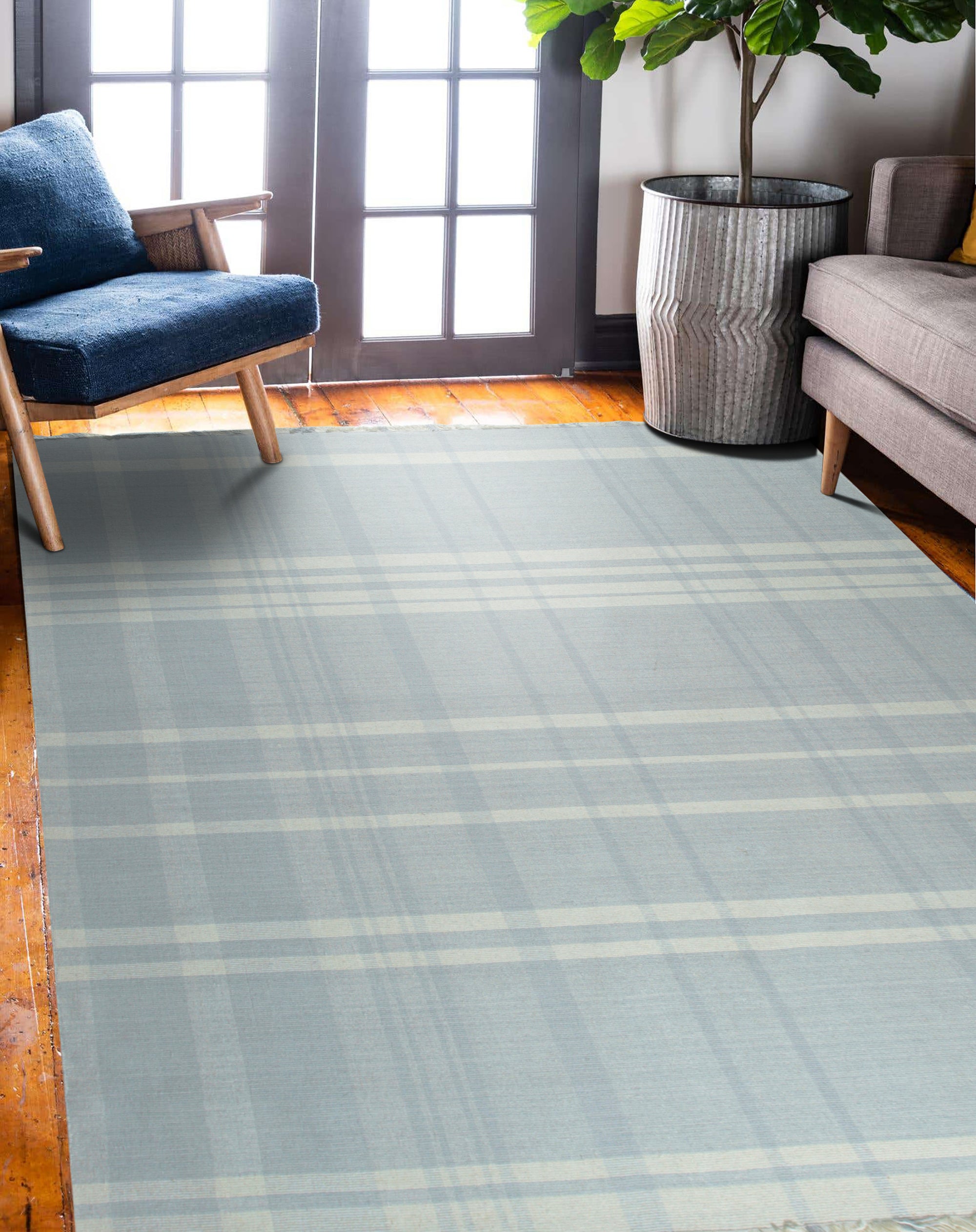 Dazzling Fiona White Flatweave Wool Rug