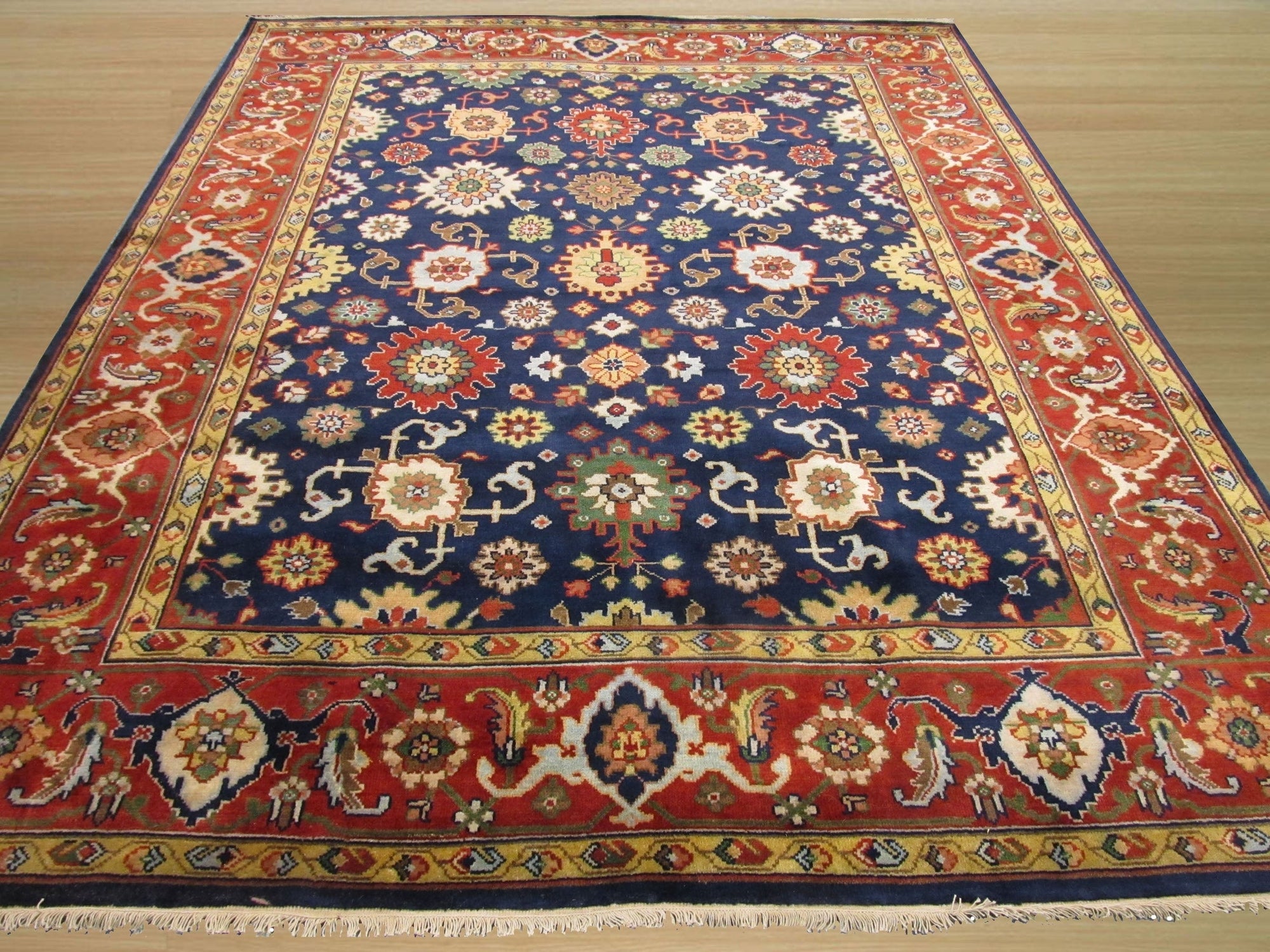 Navy Super Mahal Classic Handmade Wool Rug