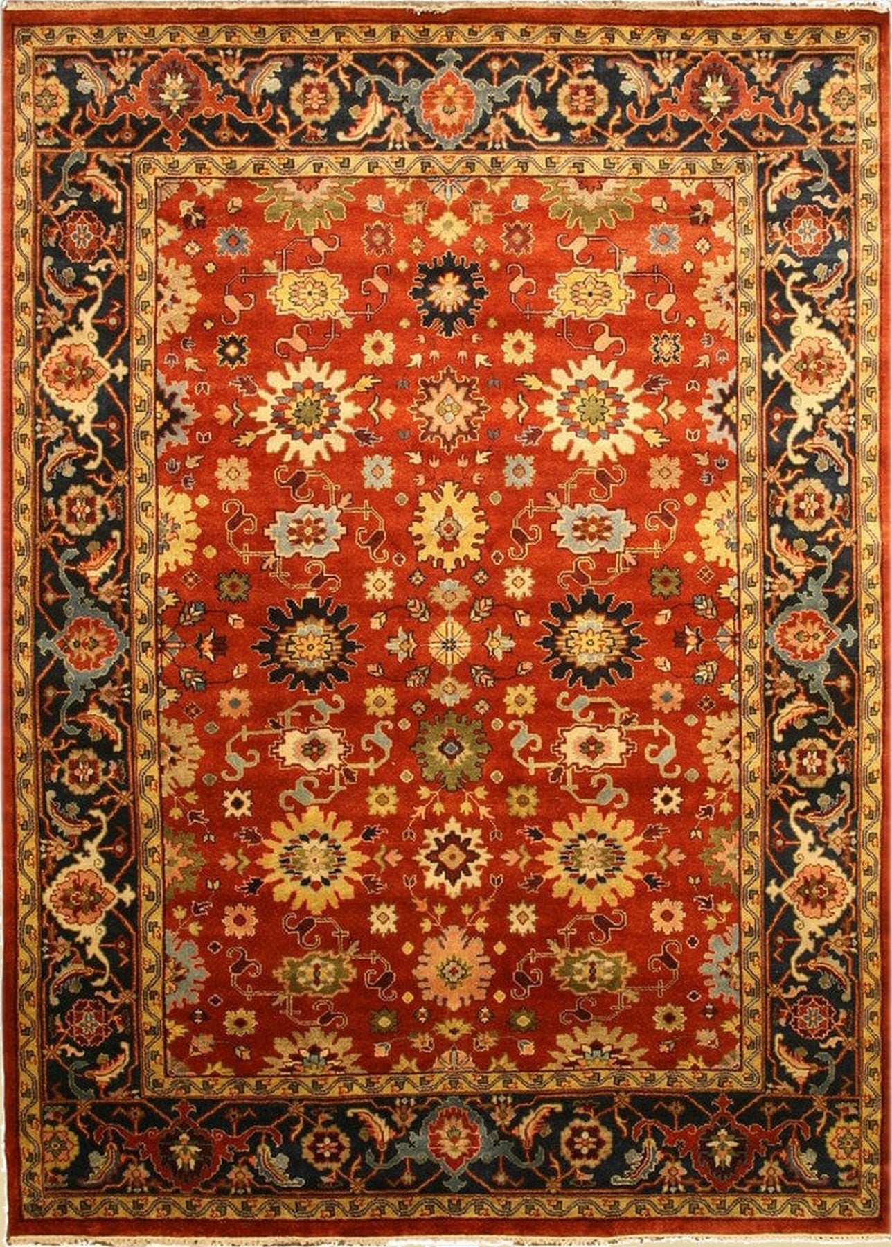 Kira Zinnia Rust Hand Knotted Wool Rug | Eastern Oriental Rugs