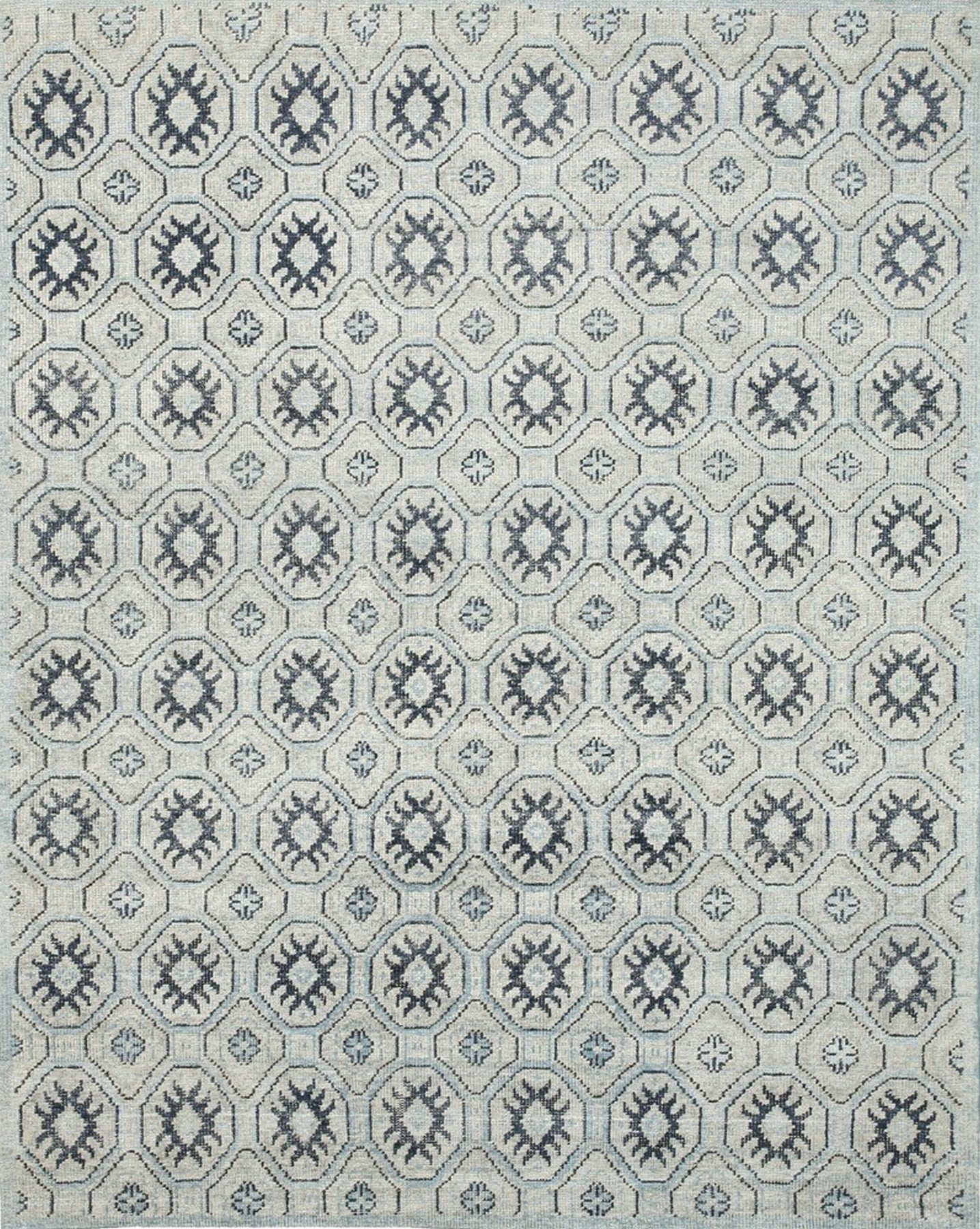 Isolated view of Trara Giselle Blue Hand Knotted Rug, showcasing its intricate, swirling design.