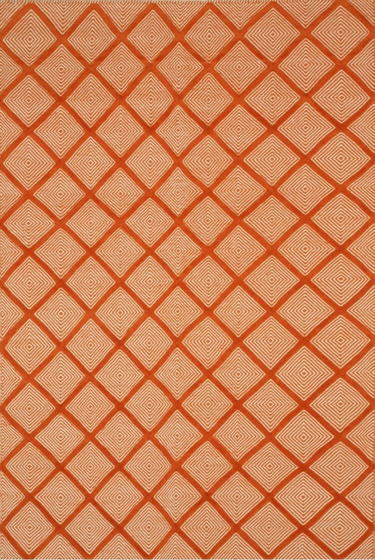 Tangerine Labyrinth Wool Rug